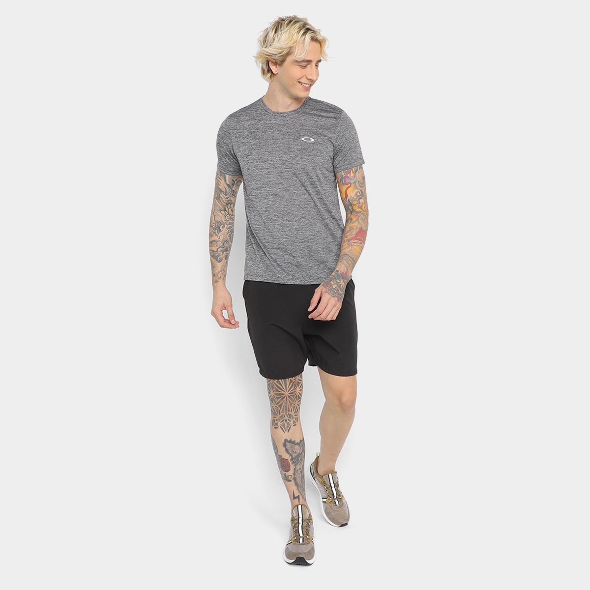 Miniatura Camiseta Oakley Ellipse Sports Masculina Cinza - G