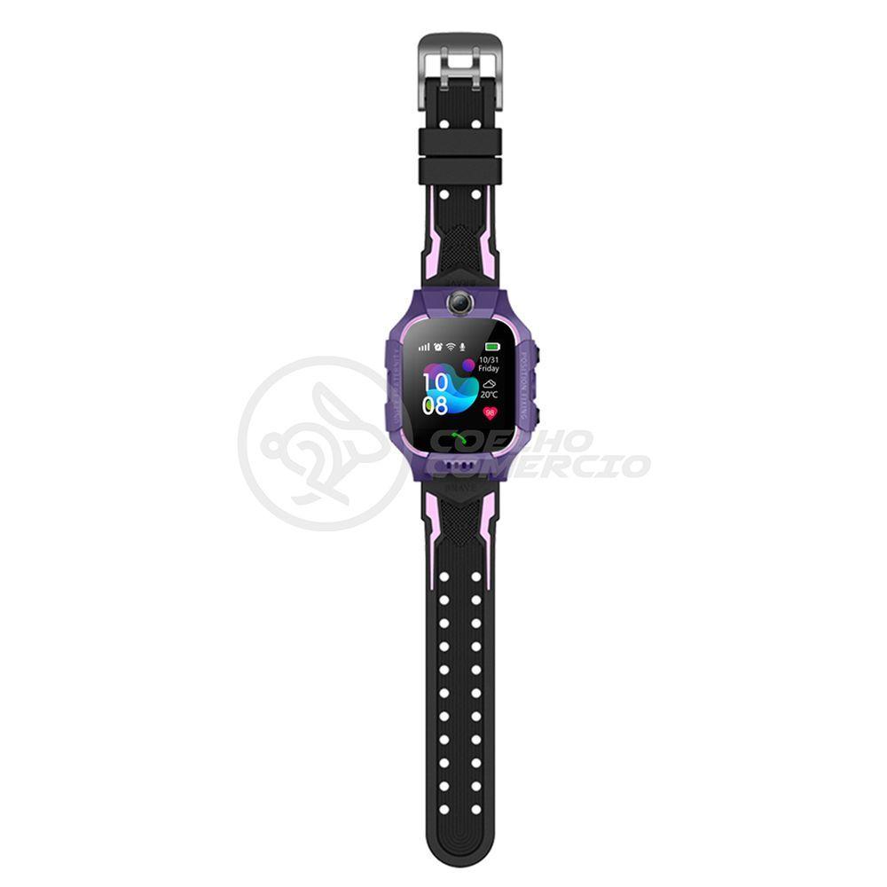 Miniatura Smartwatch Relógio Inteligente Infantil Criança Q12 - Roxo
