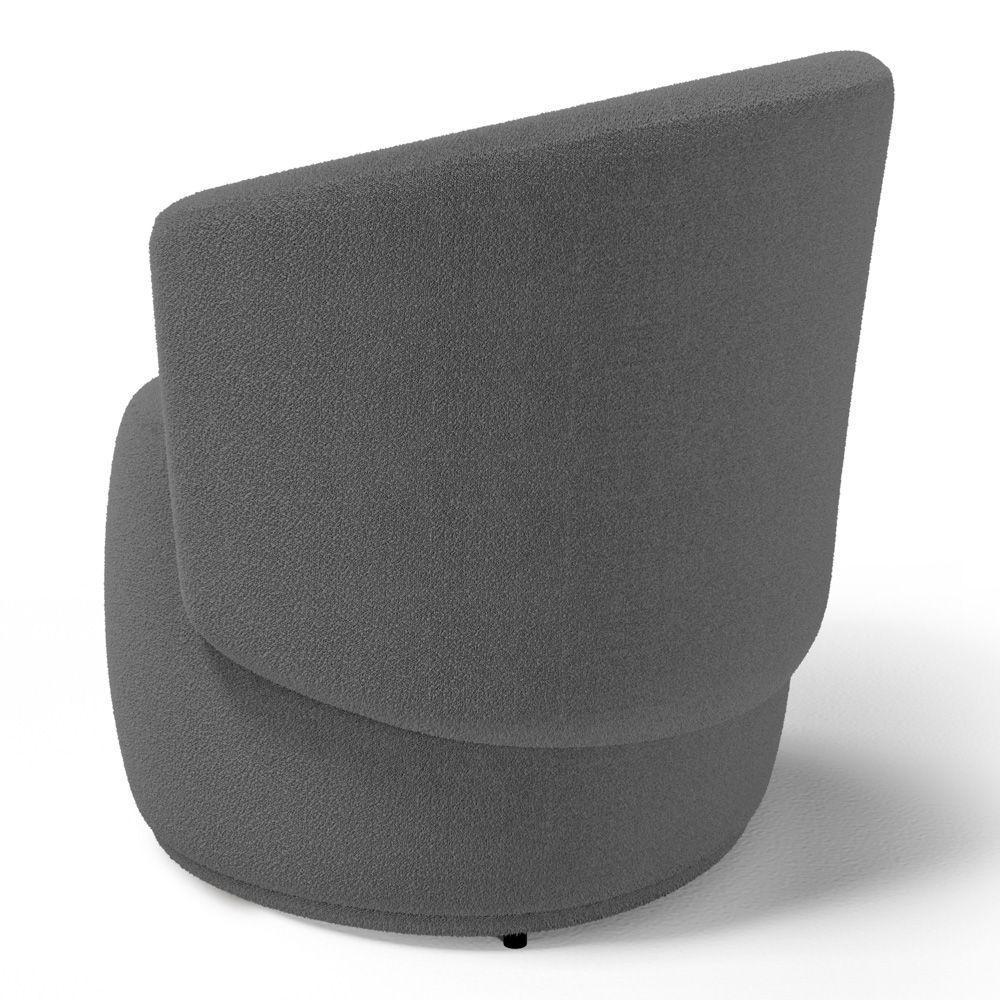 Miniatura Poltrona Decorativa Aisha Orgânica Bouclê Cinza Escuro - Desk Design