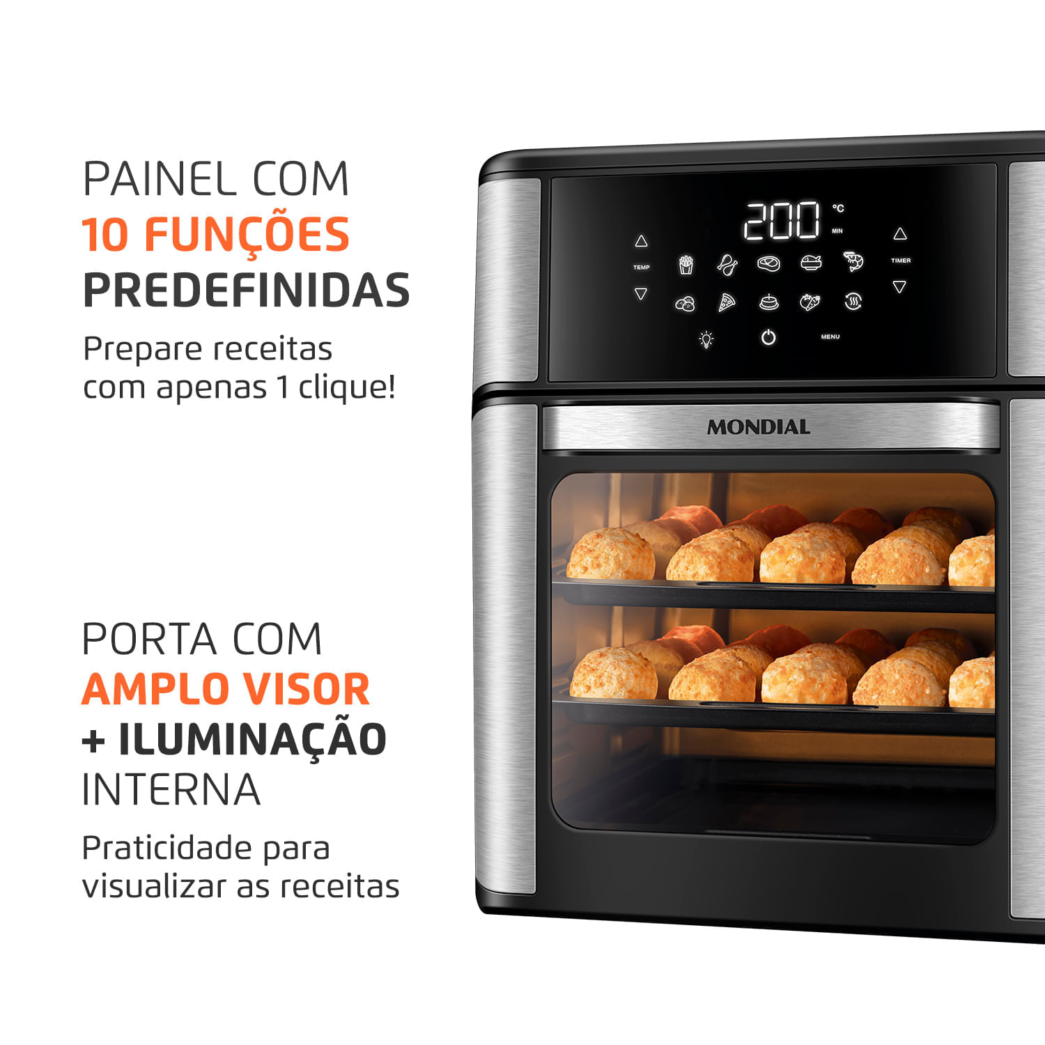 Fritadeira Elétrica Forno Oven 12L Mondial AFO-12L-BI 127V