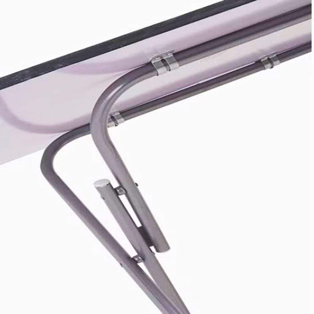 Miniatura Mesa Dobravel Redonda Aluminio E Madeira Para Portatil 90Cm