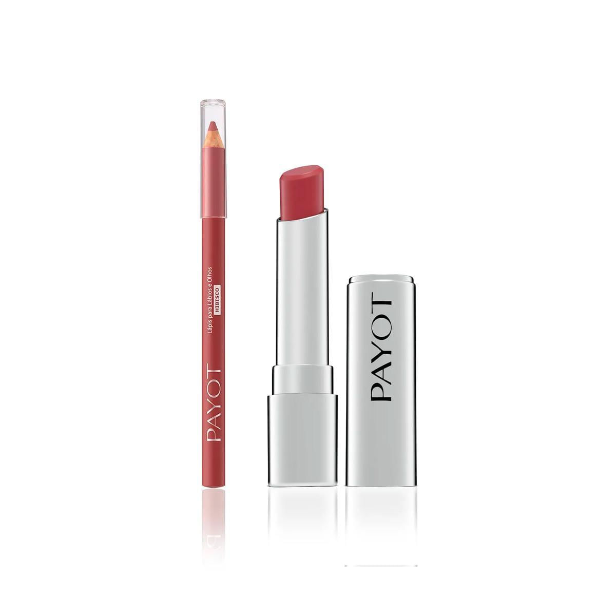 Miniatura Kit Labial Payot - 2: Batom Rosa Queimado + Lápis Hibisco