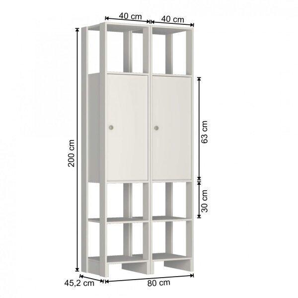 Miniatura Guarda-Roupa Closet 2 Peças 2 Portas com 6 Prateleiras Internas e 6 Nichos Externos Yes Guarda Roupa Closet 2 Peças 2 Portas com 6 Prateleiras Internas e 6 Nichos Externos Yes Nova Mobile Montana