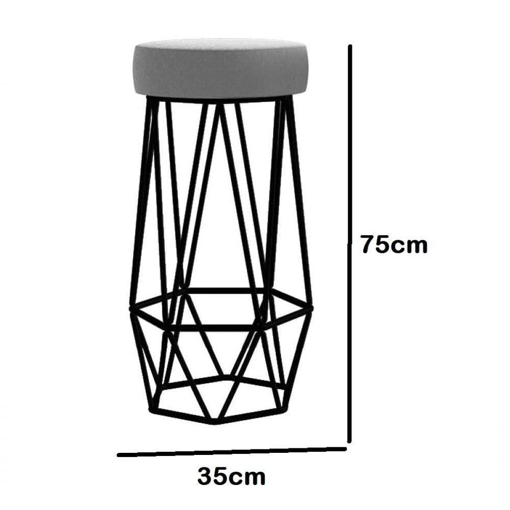 Miniatura Banqueta Com Encosto Mhara Hexágono Cozinha Bar Ferro Bronze Sintético Verde - Ahazzo Móveis
