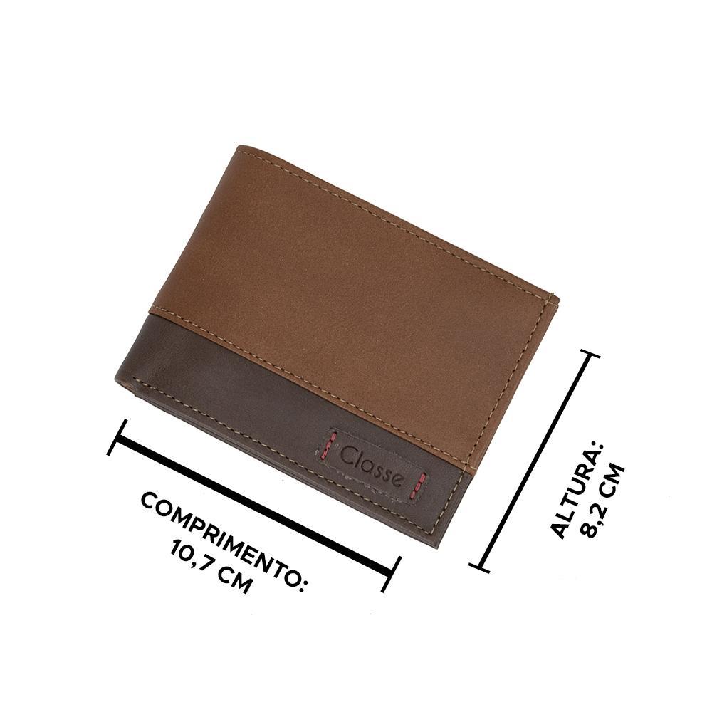 Miniatura Carteira Masculina Classe Couro Pequena Slim Compacta M226