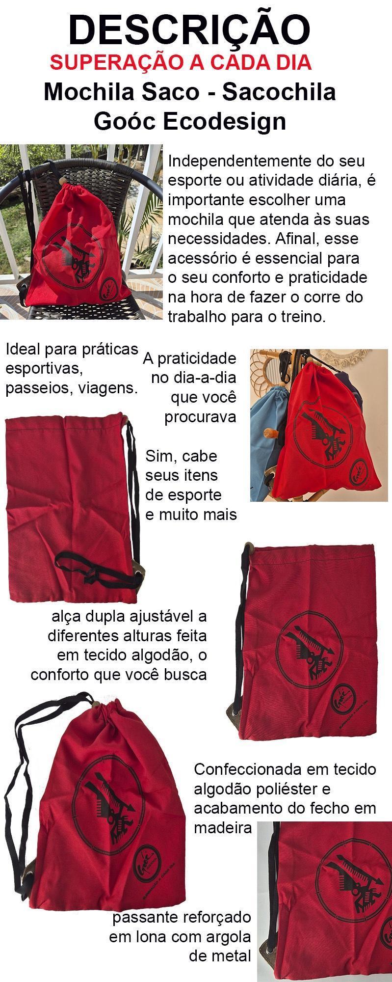 Miniatura Mochila Saco - Sacochila Goóc Ecodesign Esportiva