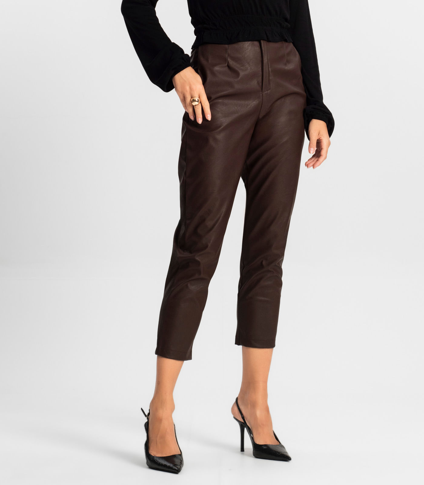 Miniatura Calça Feminina Courino Endless Marrom G