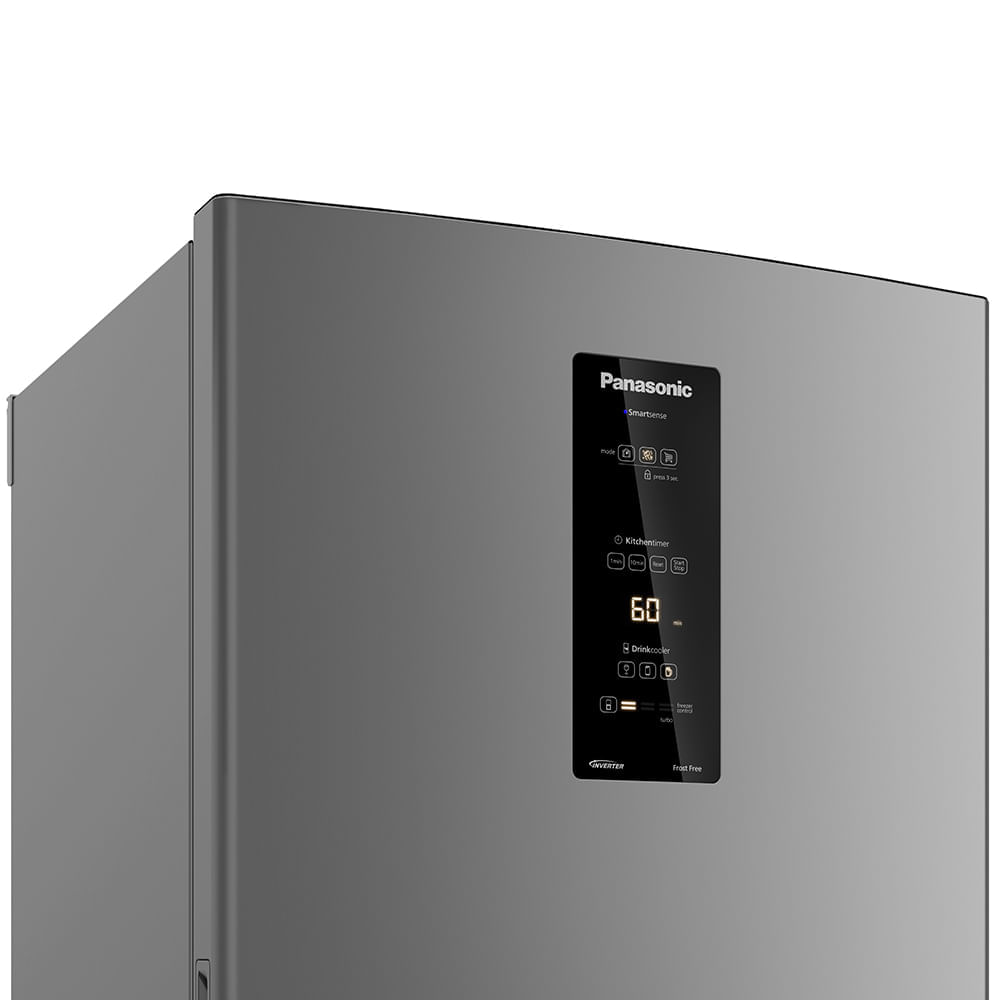 Miniatura Geladeira Panasonic BB64 Aço Escovado Inverse Frost Free 460L Inverter A+++ - NR-BB64PV1X 110v