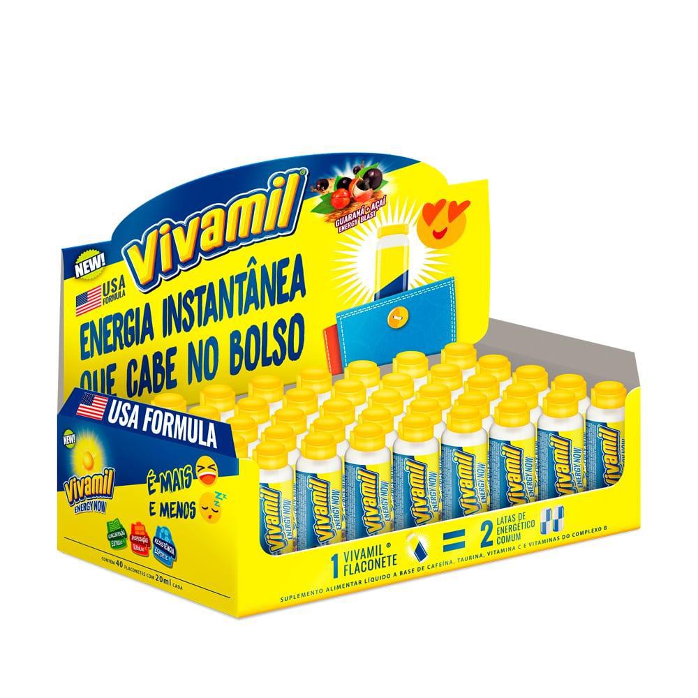 Miniatura Vivamil Flaconete 20Ml Display 40 Unidades - Guaraná E Açaí