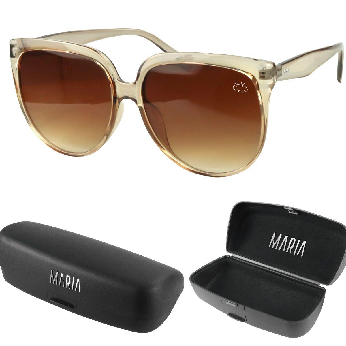 Miniatura Oculos Sol Proteção Uv Social Vintage Praia Feminino + Case