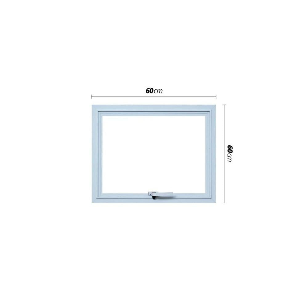 Miniatura Janela Maxim-Ar 1 Módulo Vidro Segurança 6cm 60cm x 60cm Fábrica do Alumínio Branco