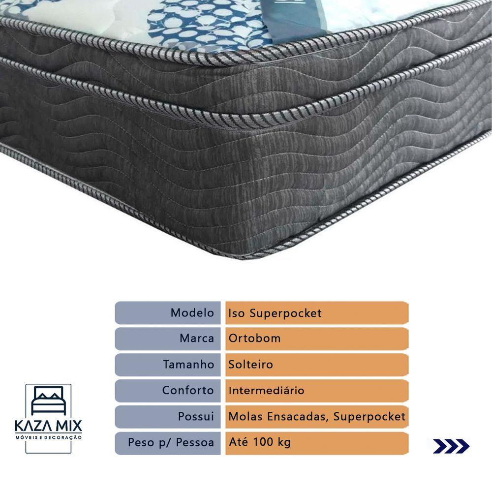 Miniatura Colchão Iso Superpocket Molas Ensacadas Solteiro Ortobom