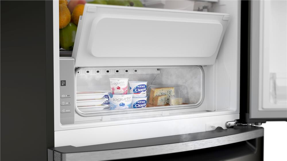 Geladeira Brastemp Frost Free Inverse A+++ 461 litros cor Black Inox com tecnologia Inverter e Freeze Control Advanced - BRE59FE 110V