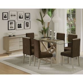 Miniatura Cadeira Madesa Jamy 4157 Crema/ Tecido Jamy