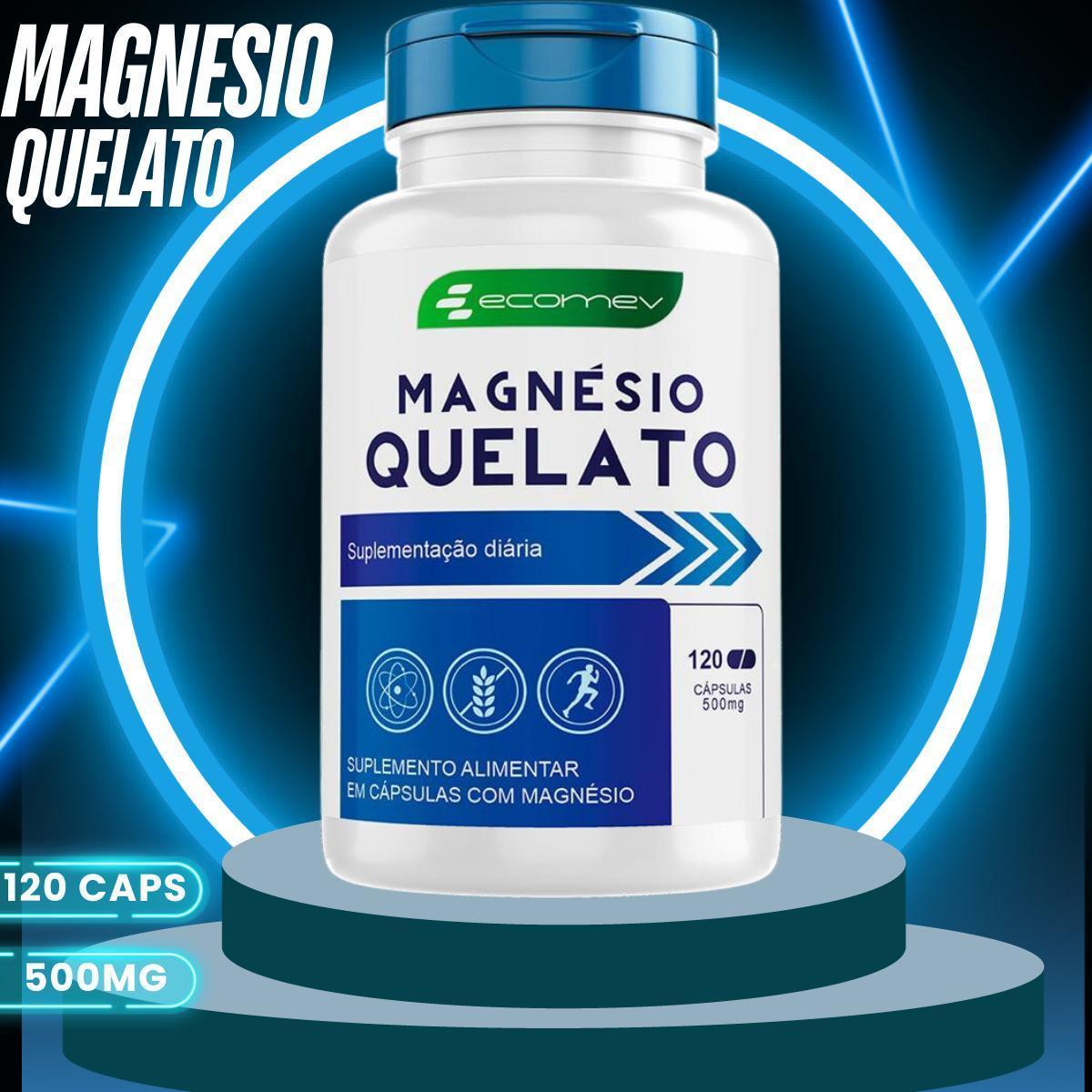 Miniatura Magnesio Quelato 500Mg Puro Maxima Absorção 120Cáps Ecomev