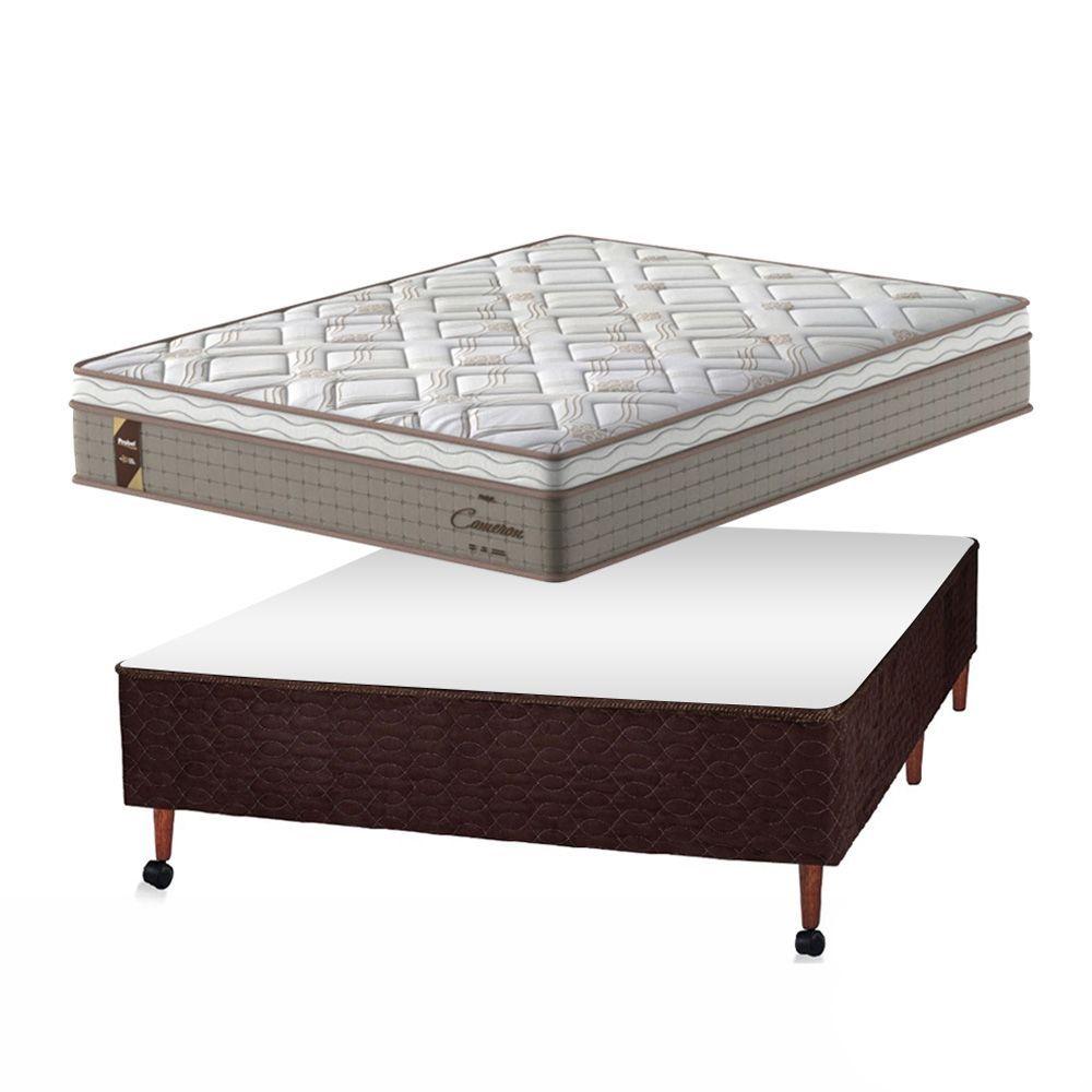Miniatura Conjunto Probel Cameron Box Castor Marrom Casal 138x188x70cm