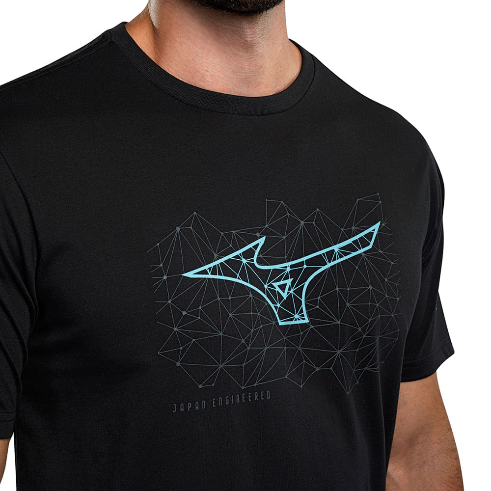 Miniatura Camiseta Mizuno Stamp Masculina G Preto