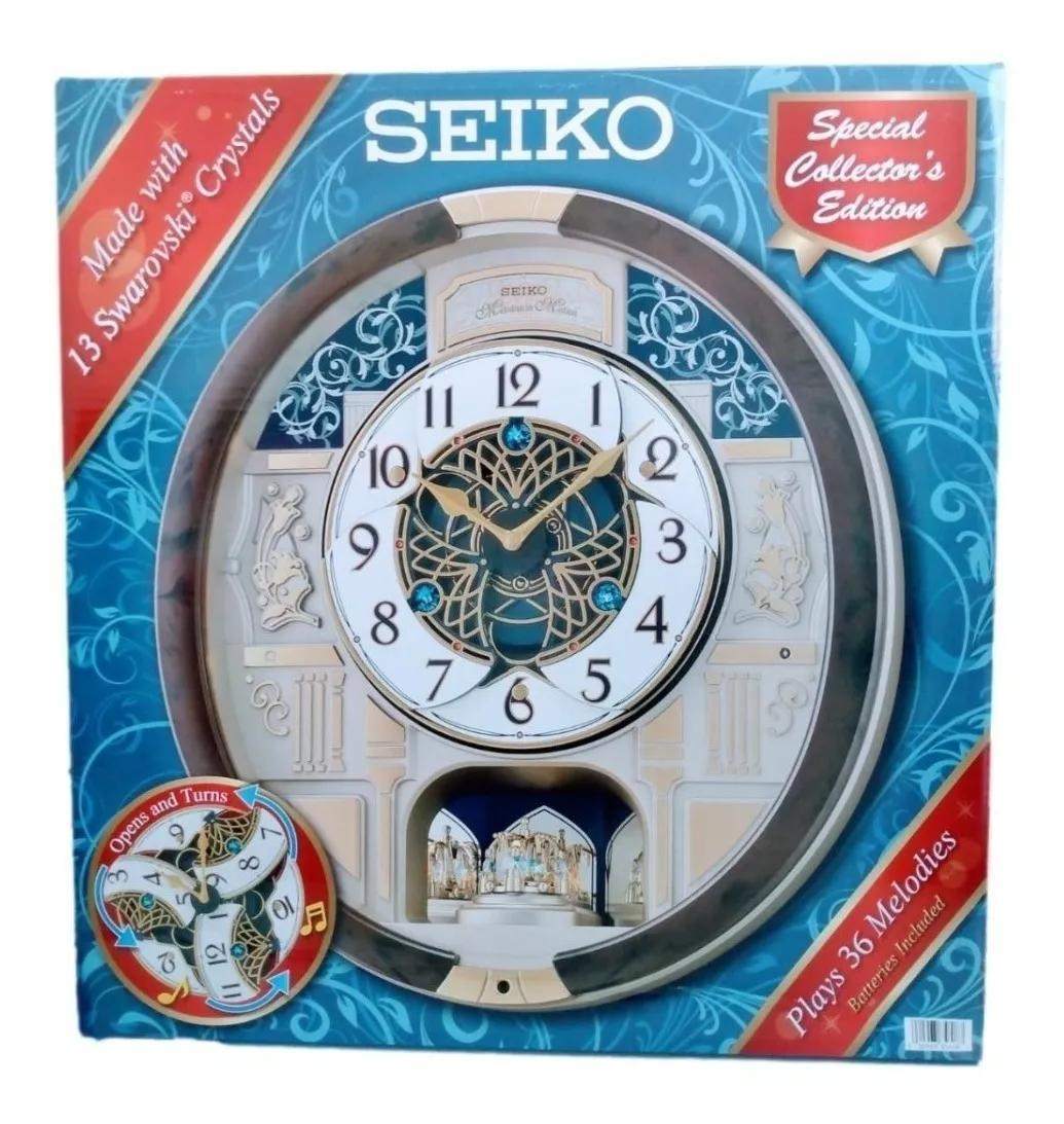 Miniatura Seiko Relógio Parede Musical Swarovski Crystal Importado