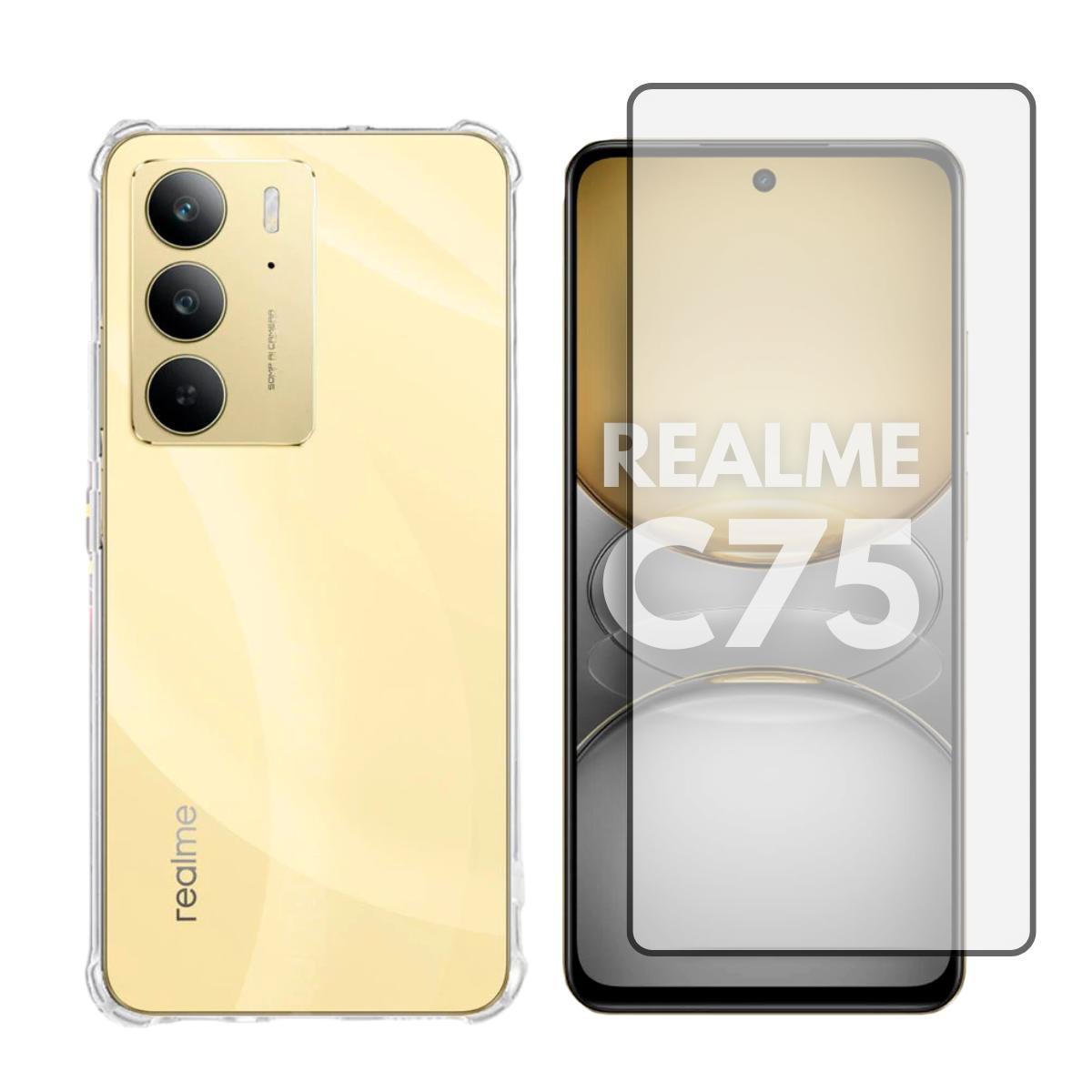 Miniatura Capa Transparente + Película Vidro Compatível Com Realme C75