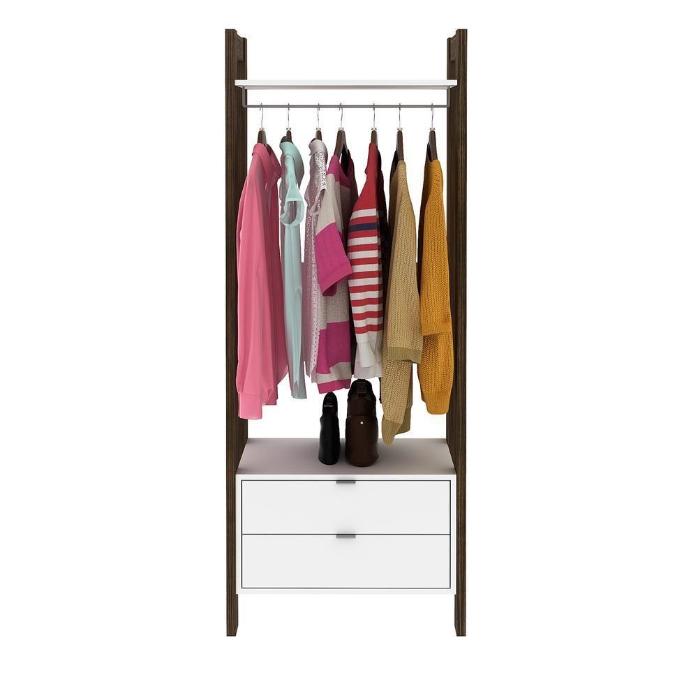 Miniatura Armário Closet Com 2 Gavetas Cr35001 Branco/Nogal