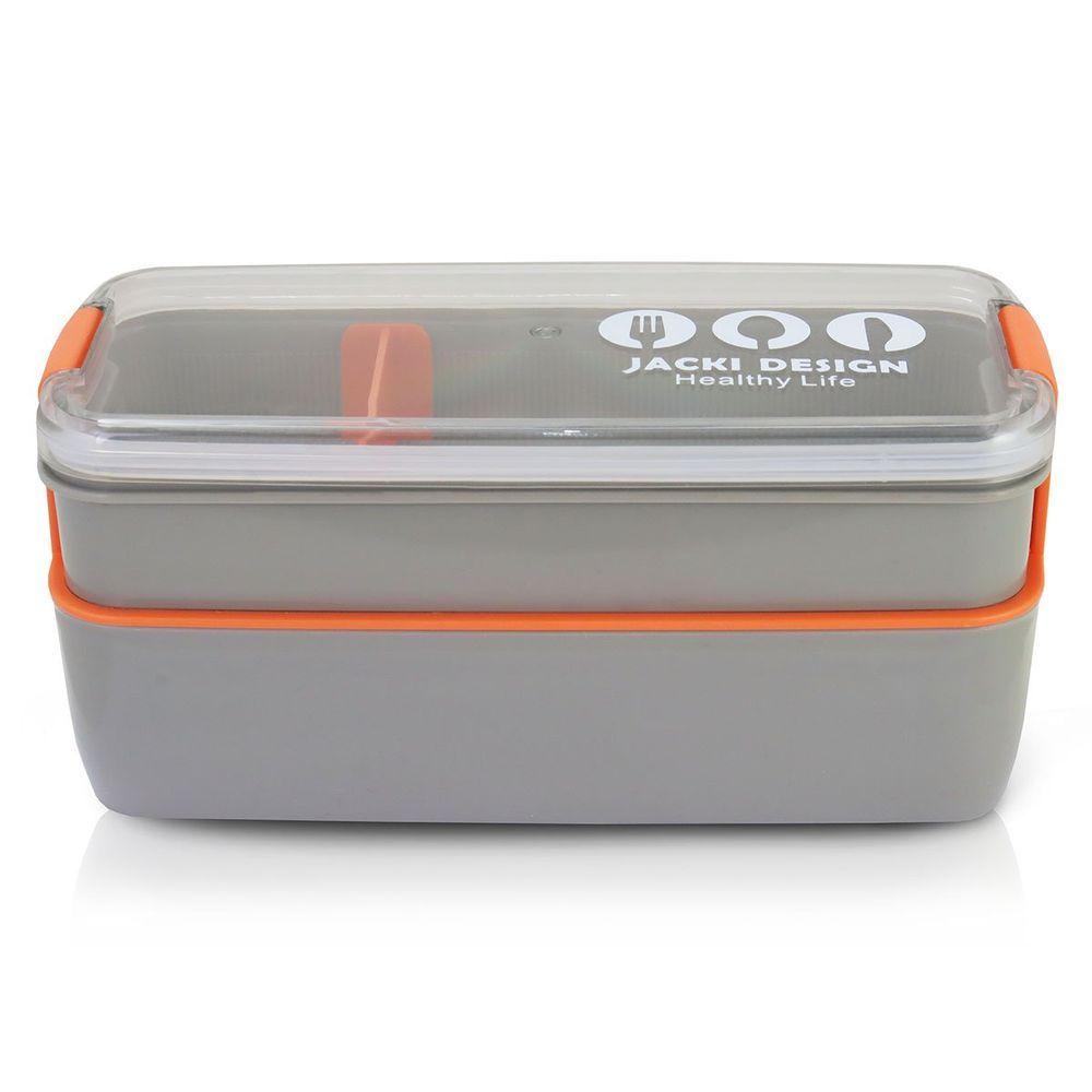 Miniatura Kit Bolsa Térmica Pote Marmita 750ml Garrafa 550ml E Porta Talheres Vibe Cinza