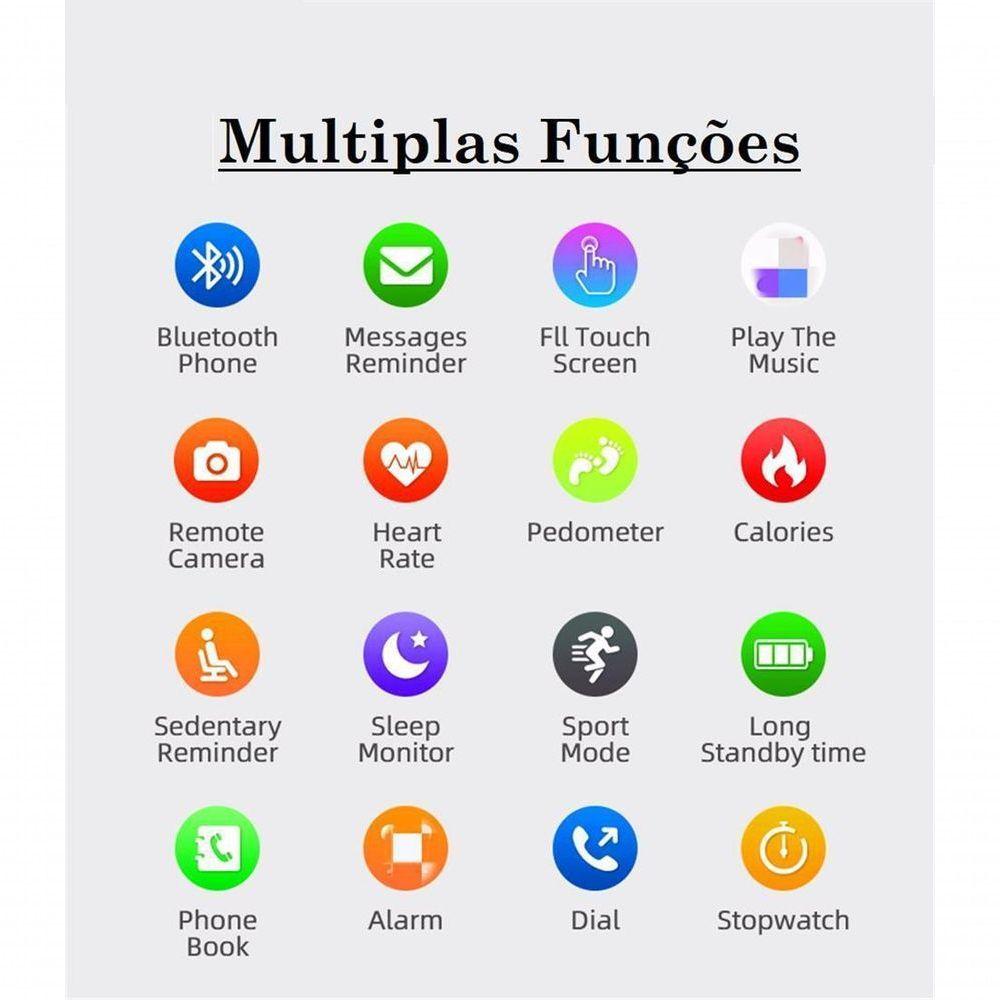 Relogio Smartwatch W34S 44Mm Troca Foto Monitor Cardíaco