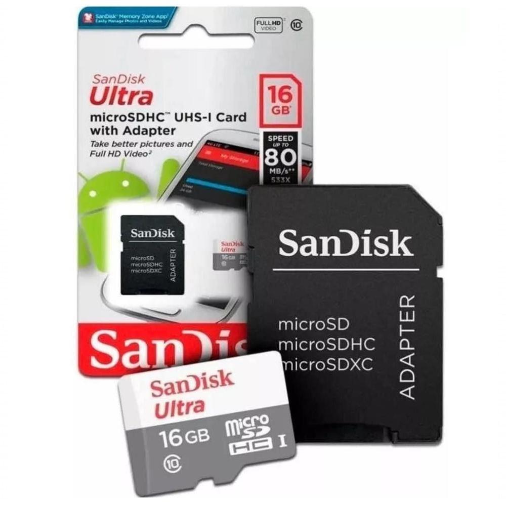 Miniatura Cartão Micro Sd 16gb Ultra Classe 10 Microsdxc Uhs-i 100mb/s