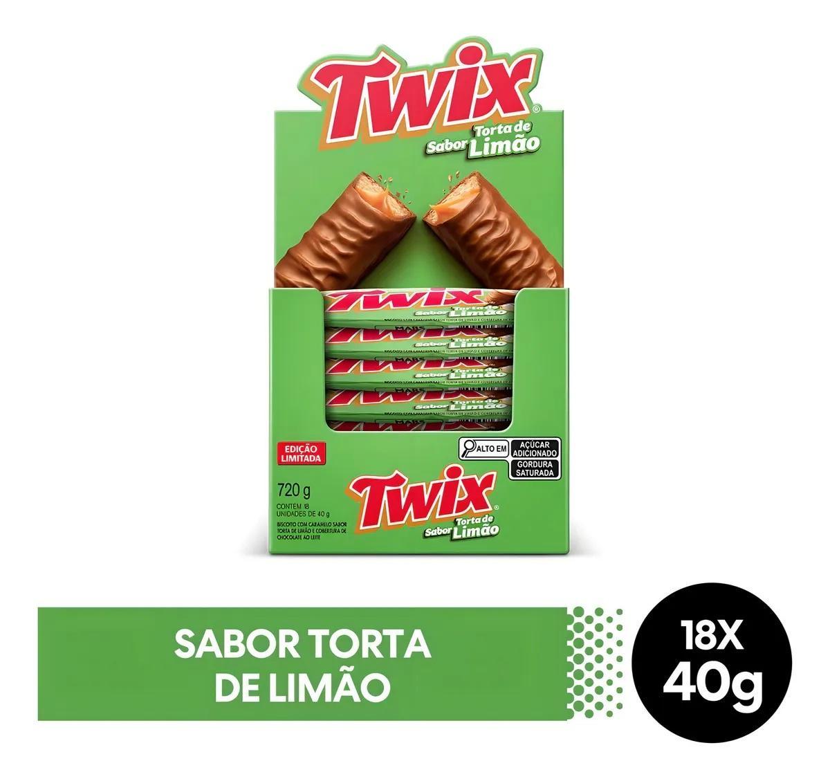 Miniatura Caixa 18 Chocolate Twix Sabor Torta De Limão 40G