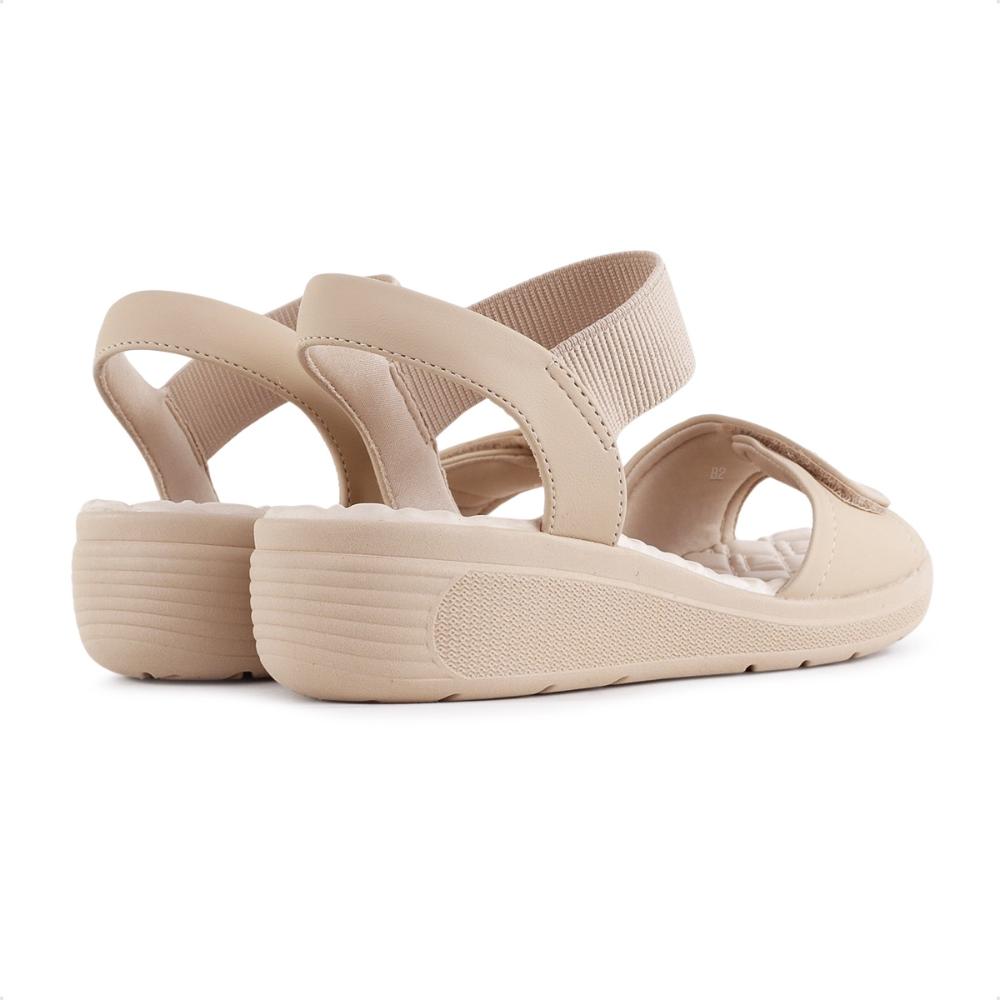 Miniatura Sandália Comfortflex Anabela Feminina Creme / Bege - 34