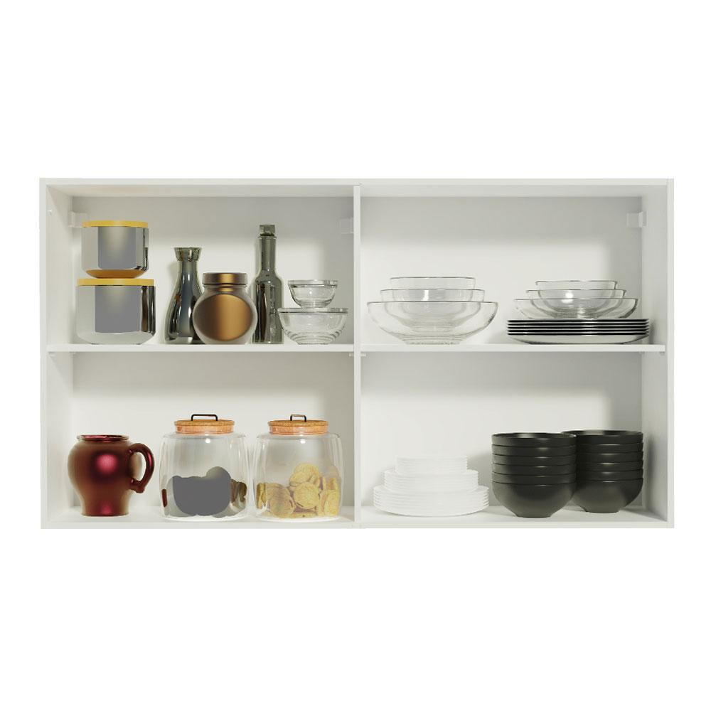 Miniatura Armário de Cozinha Aéreo 120 cm 2 Portas Branco Reims Madesa Branco