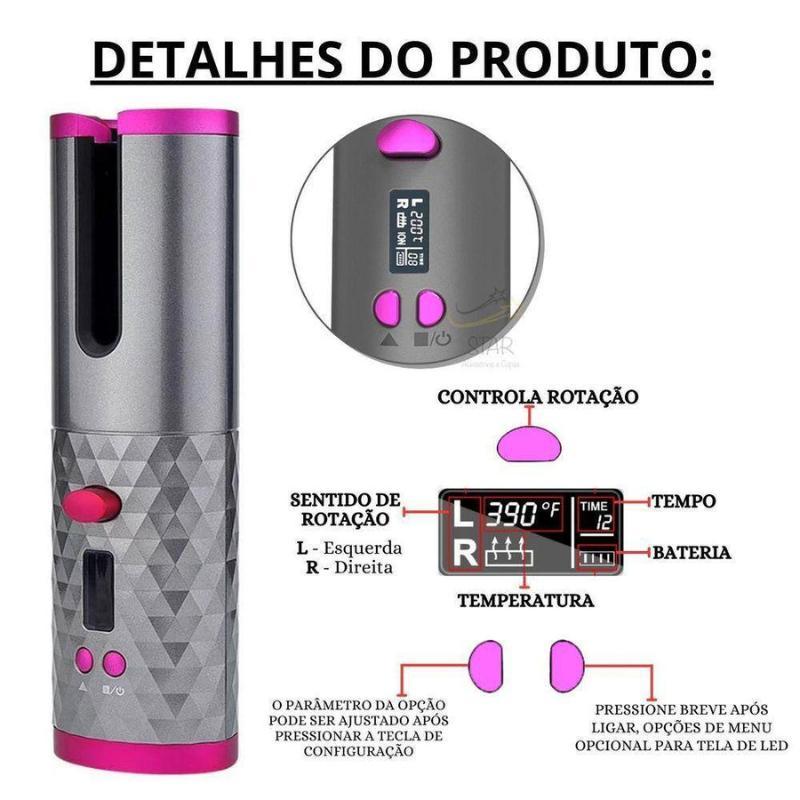 Miniatura Modelador Ondulador Cachos Automático Sem Fio Portátil