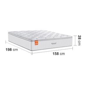 Miniatura Colchão Queen Size Inducol Montreal com Europillow e Revestimento em Tecido Malha 28x158x198cm - Branco