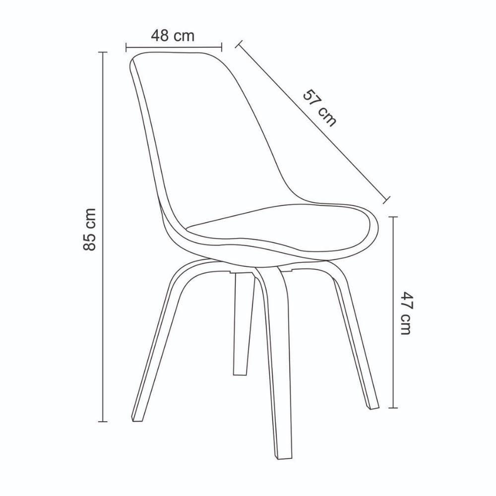 Miniatura Kit 2 Cadeiras Lis Rivatti Poliuretano Marrom Base Madeira