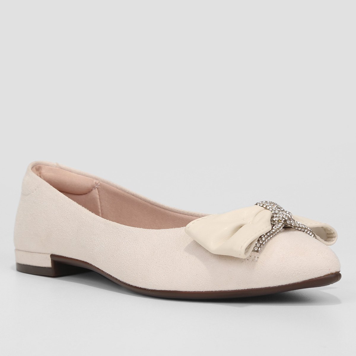 Miniatura Sapatilha Moleca Bico Fino Flow Feminina Off White - 34