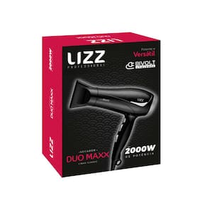 Miniatura Secador de Cabelos Lizz Duo Maxx Íon Ceramic 2000W Preto – Bivolt