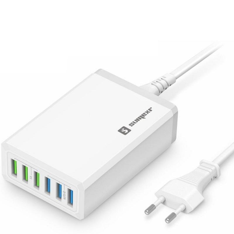 Miniatura Carregador Tomada Sumexr Hub 6X Usb 10A 1,5M - Branco