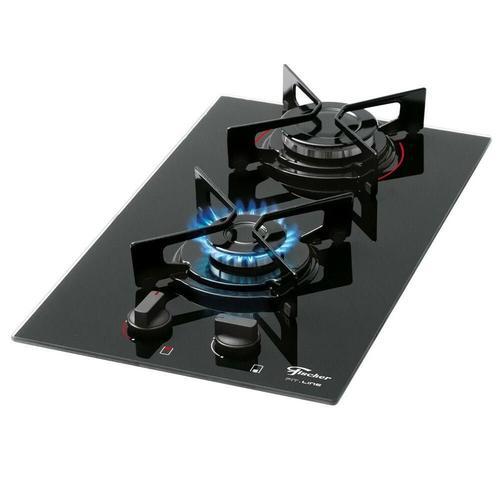 Miniatura Fogão Cooktop Fischer 2Q Fit Line Gás Bivolt Preto