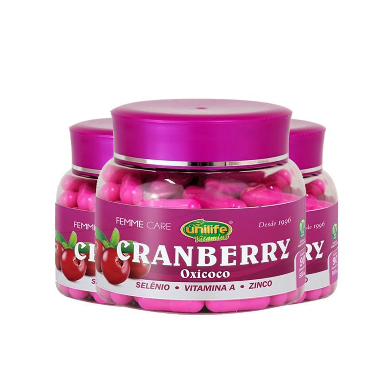 Miniatura Kit 3 Cranberry Oxycoco Femme Care Unilife 90 Cápsulas