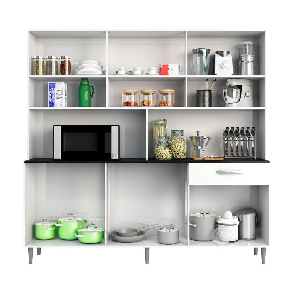 Miniatura Armário De Cozinha Com 12 Portas Clara Branco Branco