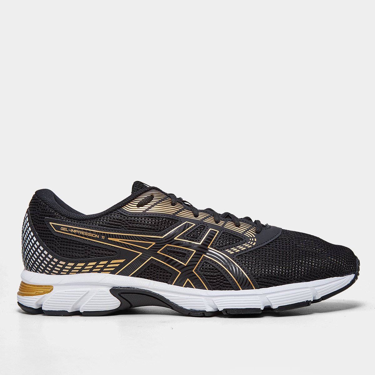 Miniatura Tênis Asics Gel-Impression 11 Masculino Preto+Dourado - 43