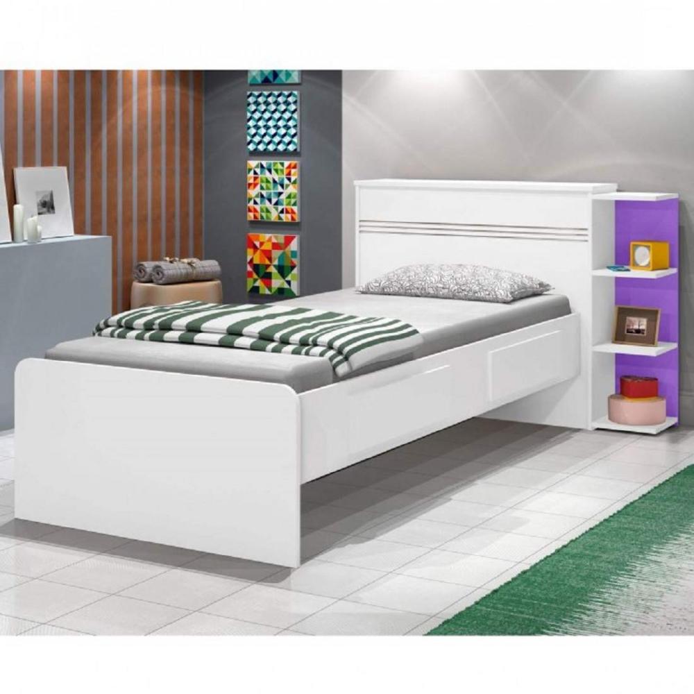 Cama Solteiro com Baú 2 Gavetas e Cama Auxiliar Jade Yescasa Branco Cama Solteiro com Baú 2 Gavetas e Cama Auxiliar Jade Espresso Móveis Branco
