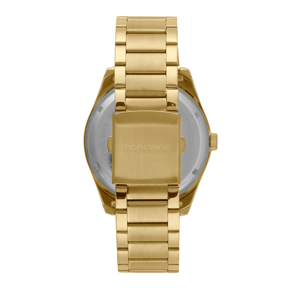 Miniatura Relógio Masculino Clássico Dourado com Visor Preto