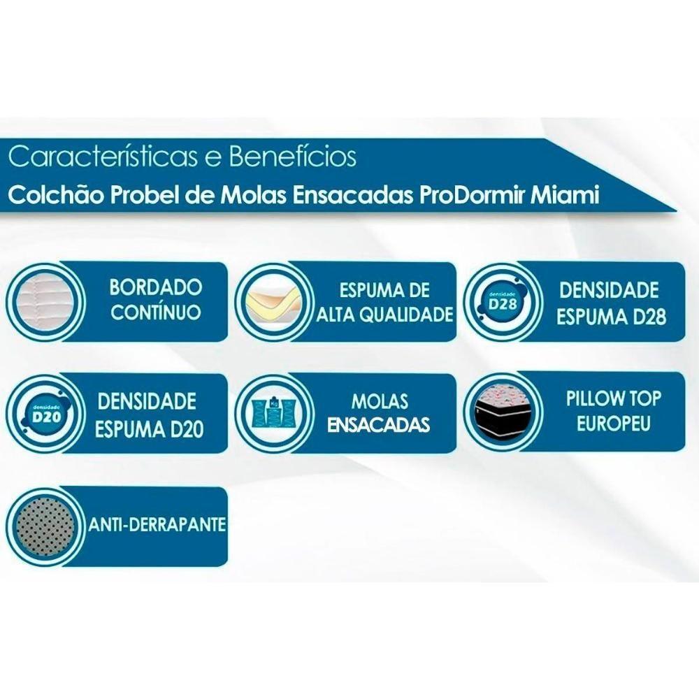 Miniatura Cama Box Baú King: Colchão Molas Probel Masterpocket Ensacadas Prodormir Miami + Base Brown(193X203)