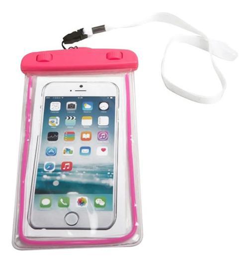 Miniatura Capa Bolsa Celular A Prova Dágua Proteção Chuva Rosa