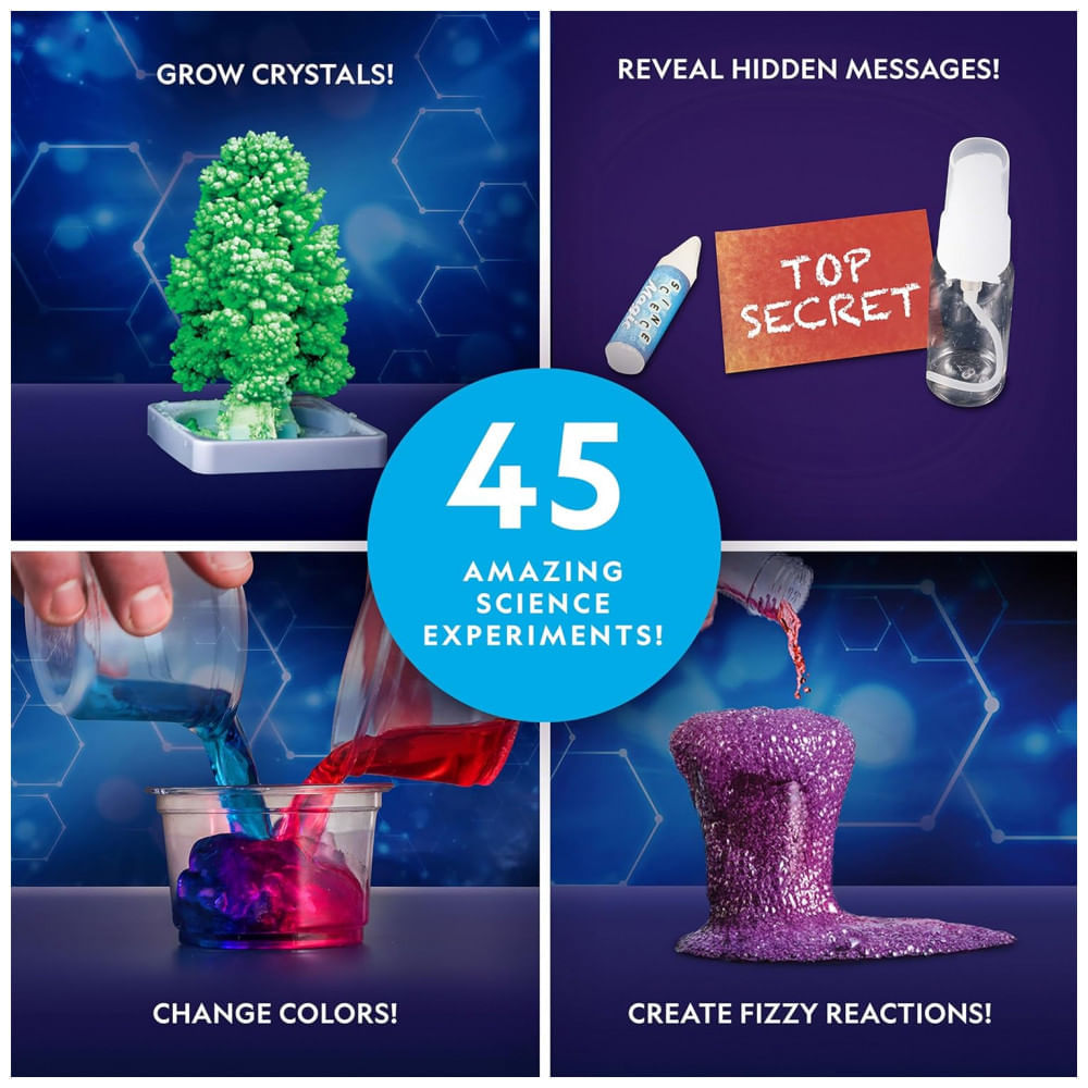 Miniatura Kit de Química com 45 Experimentos Científicos, Incluindo Crescimento e Reações de Cristais, National Geographic