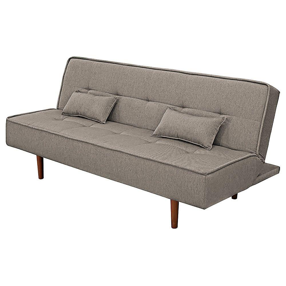 Miniatura Sofá Cama Silver 3 Lugares Reclinável 1,92 Material Linho Carvalho