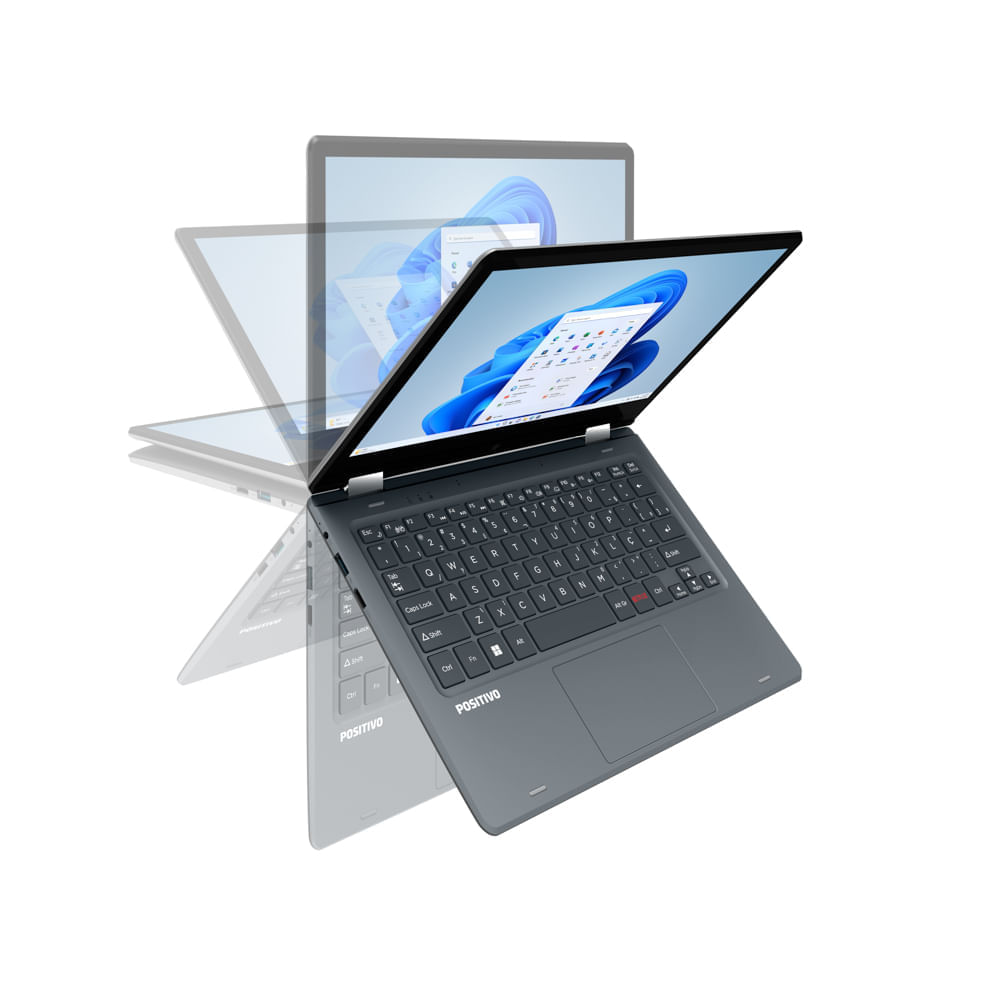 Notebook 2 em 1 Positivo Duo C4128B-3 Intel Celeron Dual Core Windows11 Home 11,6" - Cinza Escuro - Inclui Microsoft 365*