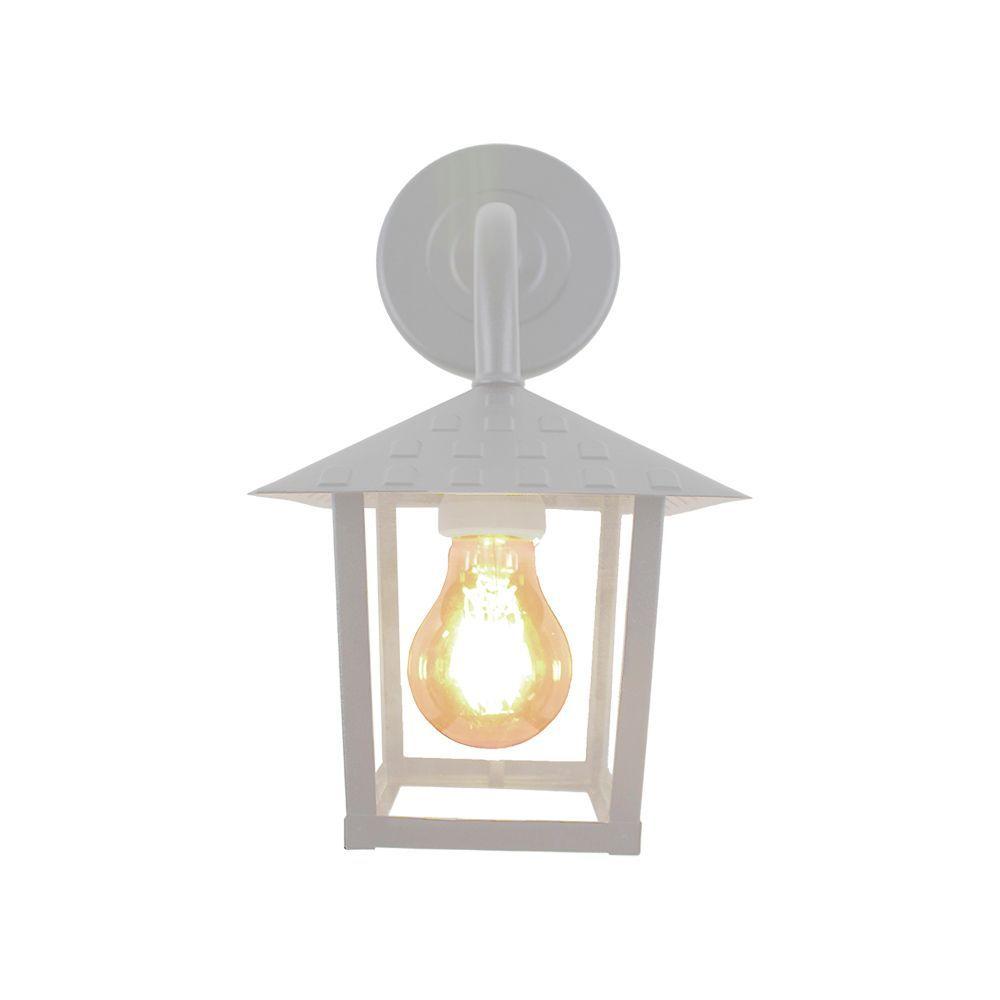 Miniatura Arandela Blumenau Colonial Nina Quadrada Vidro Liso E27 Bivolt Branco