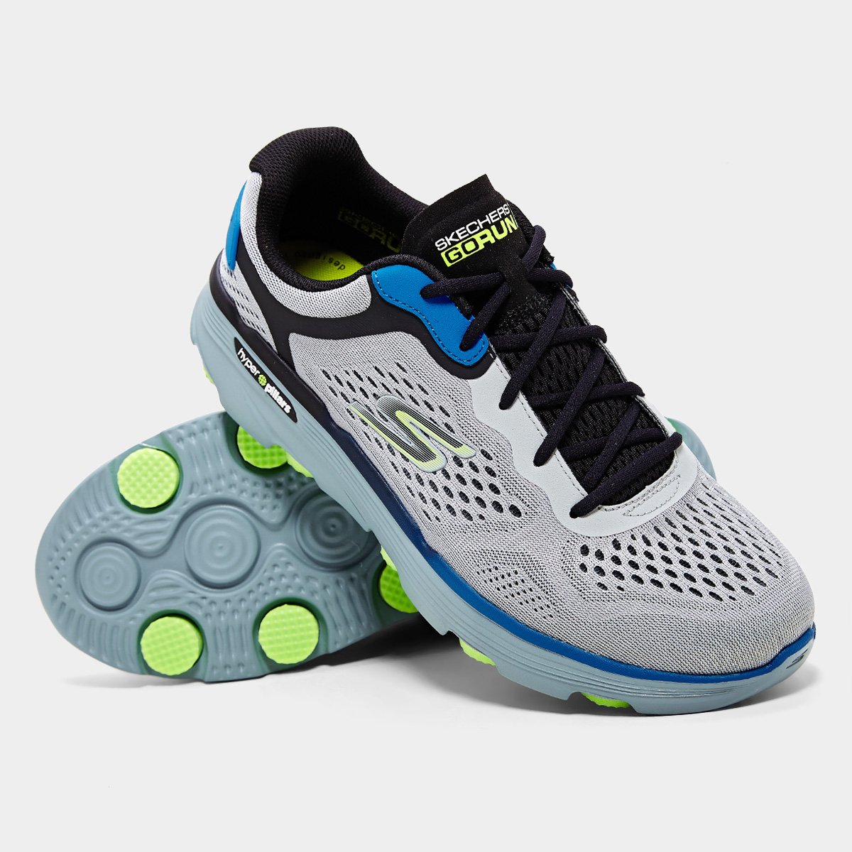 Miniatura Tênis Skechers Go Run 7.0 Masculino Cinza+Azul - 39
