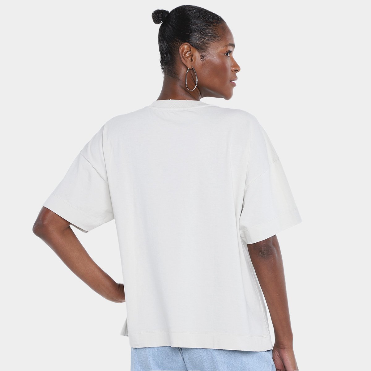 Miniatura Camiseta Ellus Oversized Gothic Hotfix Feminina Prata - G